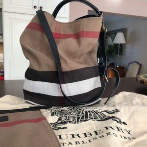 Burberry canvas bucket bag